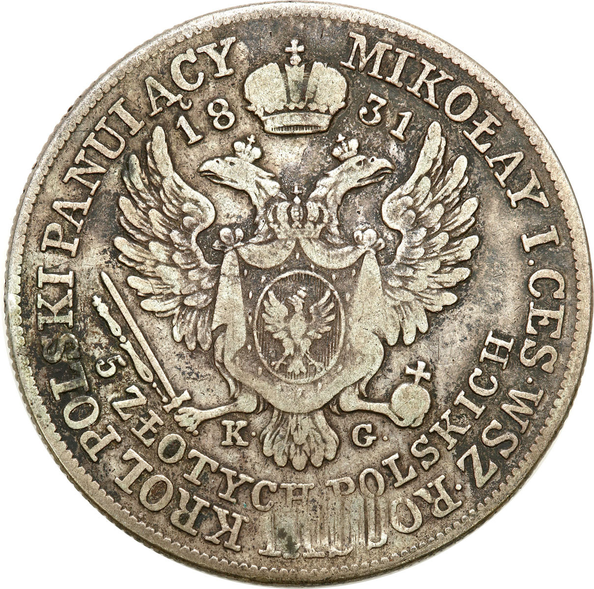 Królestwo Polskie / Rosja. Mikołaj I. 5 złotych 1831 Warszawa